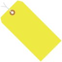 2 3/4'' x 1 3/8'' Fluorescent Yellow   13 Pt. Shipping Tags - Pre-Strung - case of 1000
