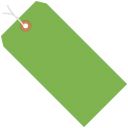 2 3/4'' x 1 3/8'' Fluorescent Green  13 Pt. Shipping Tags - Pre-Strung - case of 1000