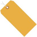 2 3/4'' x 1 3/8'' Fluorescent Orange  13 Pt. Shipping Tags - Pre-Strung - case of 1000
