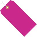 3 1/4'' x 1 5/8'' Fluorescent Pink  13 Pt. Shipping Tags - Pre-Strung - case of 1000