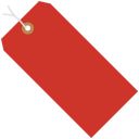 3 3/4'' x 1 7/8'' Fluorescent Red  13 Pt. Shipping Tags - Pre-Strung - case of 1000