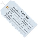 4 3/4'' x 2 3/8'' - ''Accepted (Blue)''  Inspection Tags - Pre-Strung - case of 1000