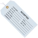 4 3/4'' x 2 3/8'' - ''Accepted (Blue)''  Inspection Tags - Pre-Wired - case of 1000