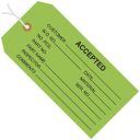 4 3/4'' x 2 3/8'' - ''Accepted (Green)''  Inspection Tags - Pre-Strung - case of 1000