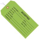 4 3/4'' x 2 3/8'' - ''Accepted (Green)''  Inspection Tags - Pre-Wired - case of 1000