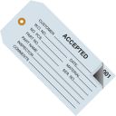 4 3/4'' x 2 3/8'' - ''Accepted''  Inspection Tags 2 Part - Numbered 001 - 499 - case of 500