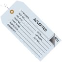 4 3/4'' x 2 3/8'' - ''Accepted''  Inspection Tags 2 Part - Numbered 001 - 499 - Pre-Wired - case of 500