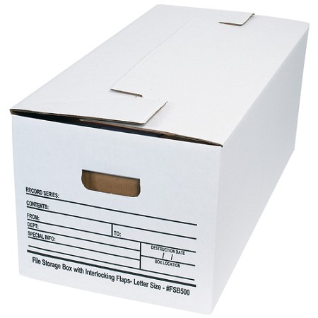 24 x 12 x 10" Interlocking Flap File Storage Boxes     case of 12 
